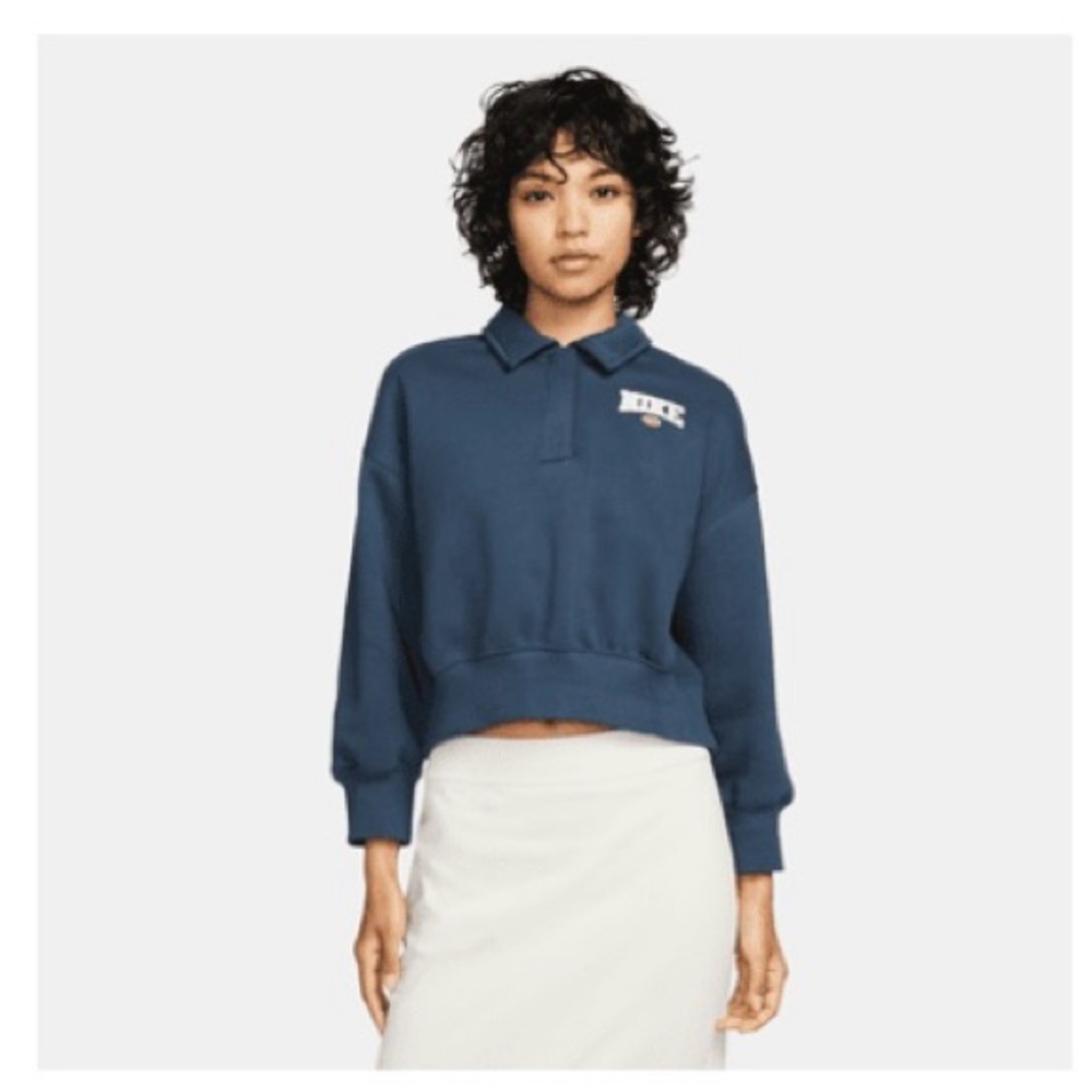 Nike Dark Blue Collared Sweatshirt